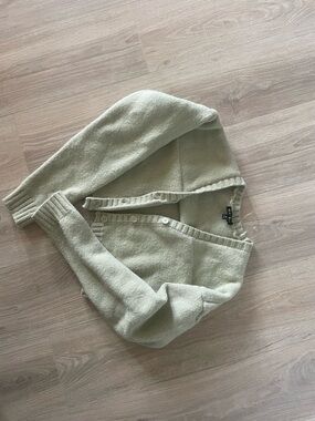 Light Green Button-Front Cardigan